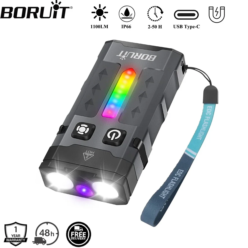 Outdoor Adventures - BORUiT EV20 1100LM EDC UV 키체인