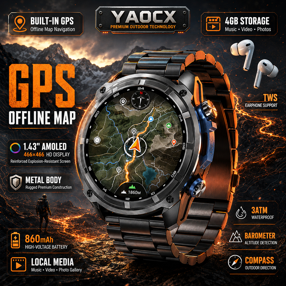 Outdoor Adventure World - 2026 새로운 어드벤처 GPS 스마트워치 남성용
