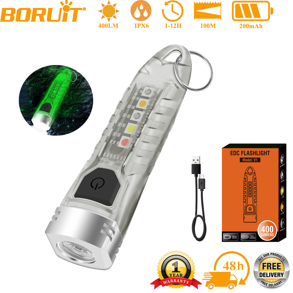 Outdoor Adventure Inc - BORUiT V1 LED 키체인 휴대용 형광