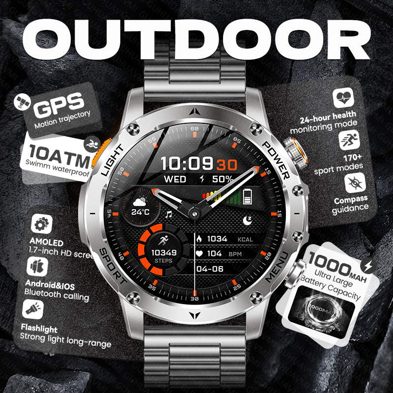 Outdoor Adventure World - 새로운 아웃도어 어드벤처 남성용 GPS 스마트워치