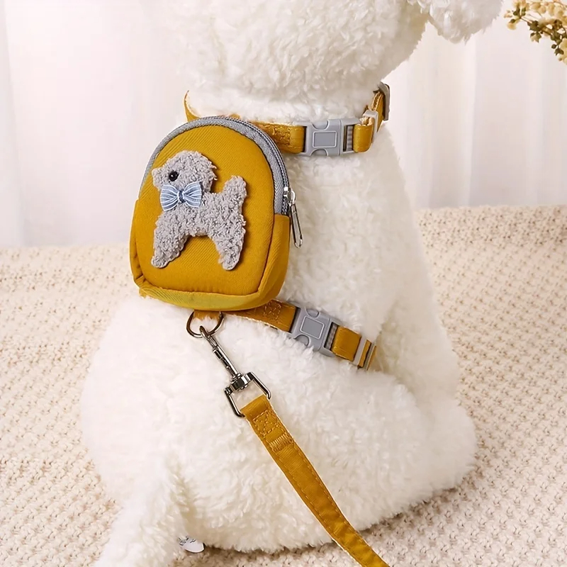 Outdoor Adventure Vest - 중소형견을 위한 배낭과 가죽끈이 포함된 조절