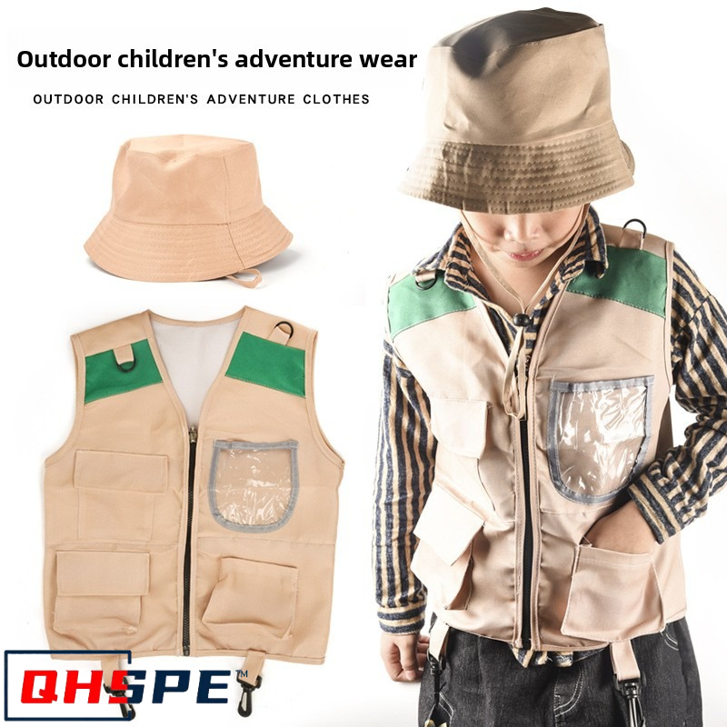 Outdoor Adventure Activities For Kids - 어린이 탐험가 조끼 및 모자 의상