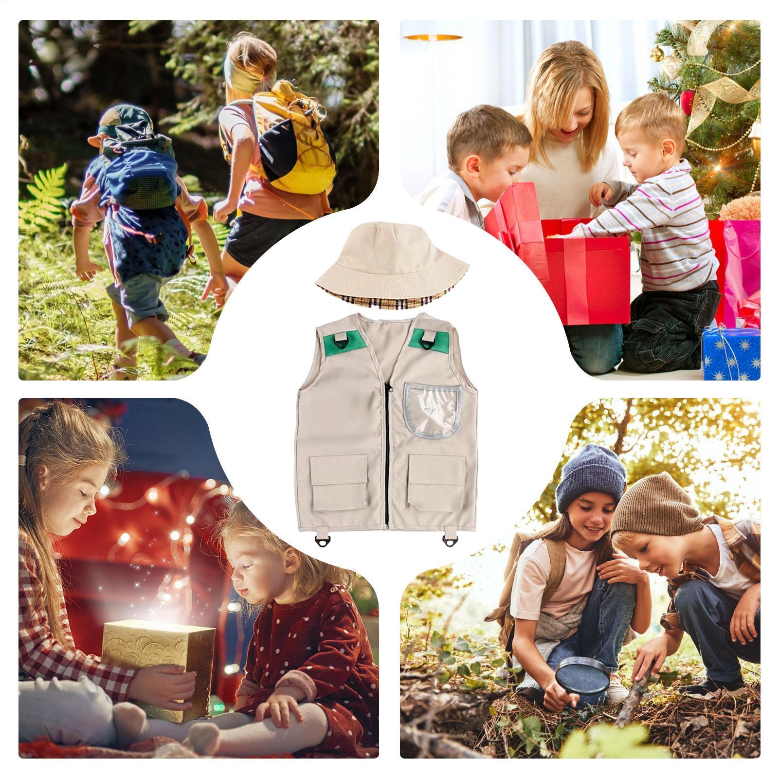 어린이 탐험가 조끼와 모자 코스튬 사파리 카고 조끼 남 - Outdoor Adventure Activities For Kids 리뷰 및 가격