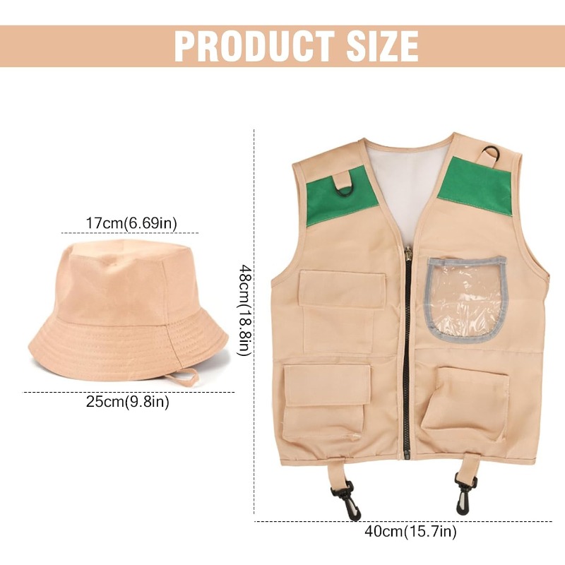 사파리 의상 세트 (카고 조끼, 모자 포함), 남아 여 - Outdoor Adventure Vest 리뷰 및 가격