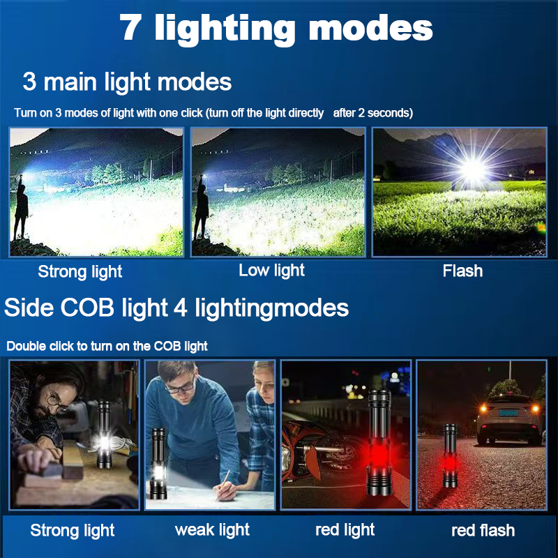 가장 강력한 100W Led 손전등 Type-c 충전식 - Outdoor Adventure Inc 리뷰 및 가격