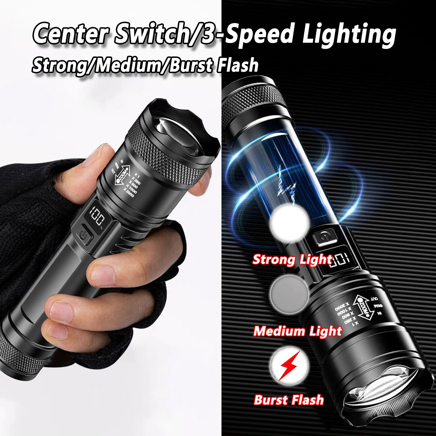 울트라 브라이트 LED 손전등 2000LM Type-C - Outdoor Adventures 리뷰 및 가격