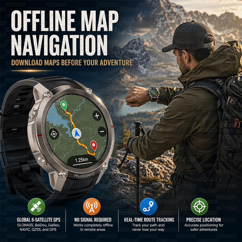 야외 전술 GPS 스마트워치 오프라인 지도 나침반 심박 - Outdoor Adventure World 리뷰 및 가격