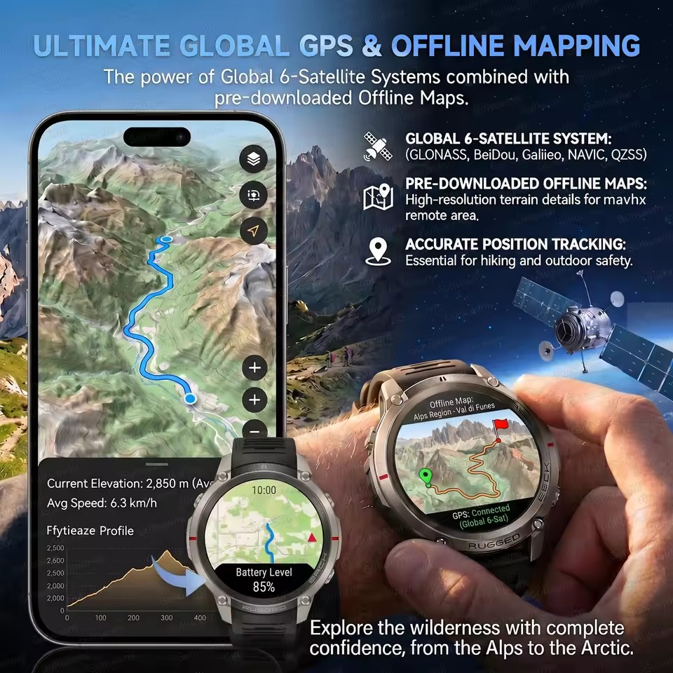 새로운 내장 GPS 아웃도어 어드벤처 스마트워치 남성용 - Outdoor Adventure World 리뷰 및 가격