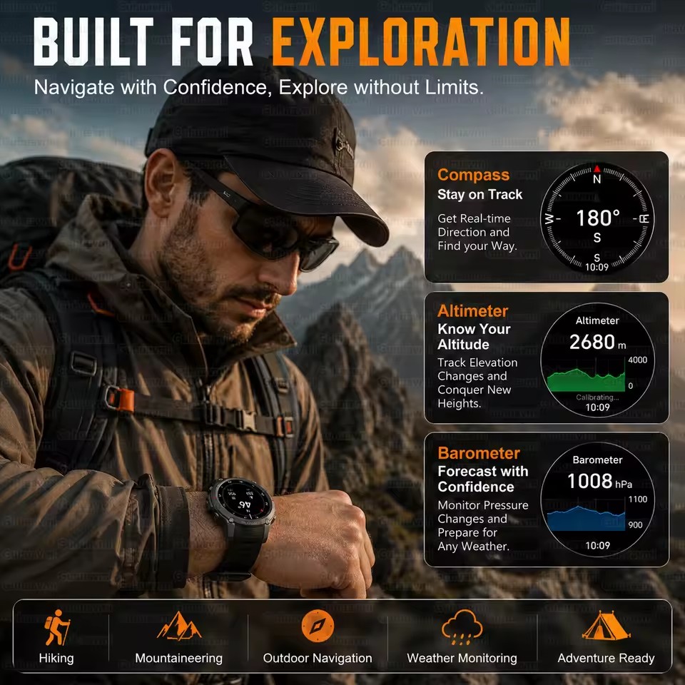 새로운 내장 GPS 아웃도어 어드벤처 스마트워치 남성용 - Outdoor Adventure World 리뷰 및 가격